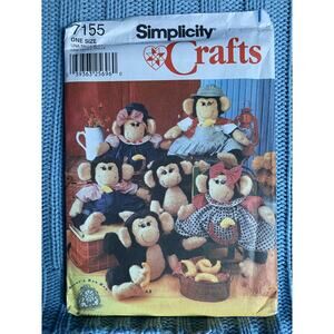 Simplicity 7155 Sewing pattern stuffed monkey and clothes